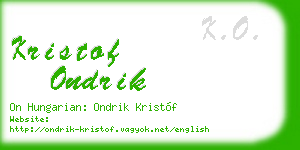 kristof ondrik business card