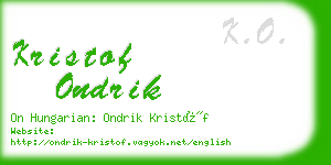 kristof ondrik business card